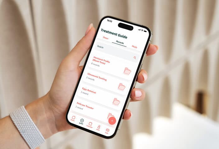 The Leeaf app in hand during treatment