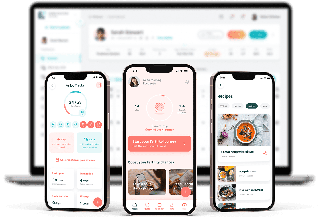 Leeaf — patient mobile app screens