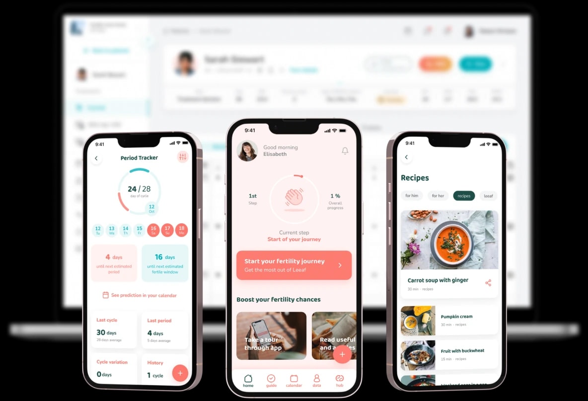 Leeaf — fertility care product across desktop and mobile